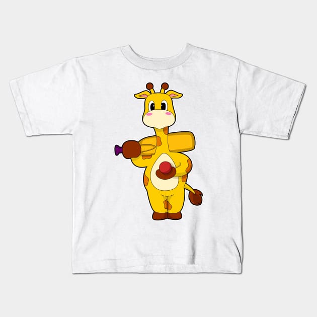 Giraffe Cricket Cricket bat Kids T-Shirt by Markus Schnabel